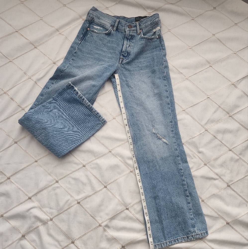 10.11 Studios Button Fly Distressed Jeans 24 Light Blue Straight Leg‎ - Picture 11 of 15